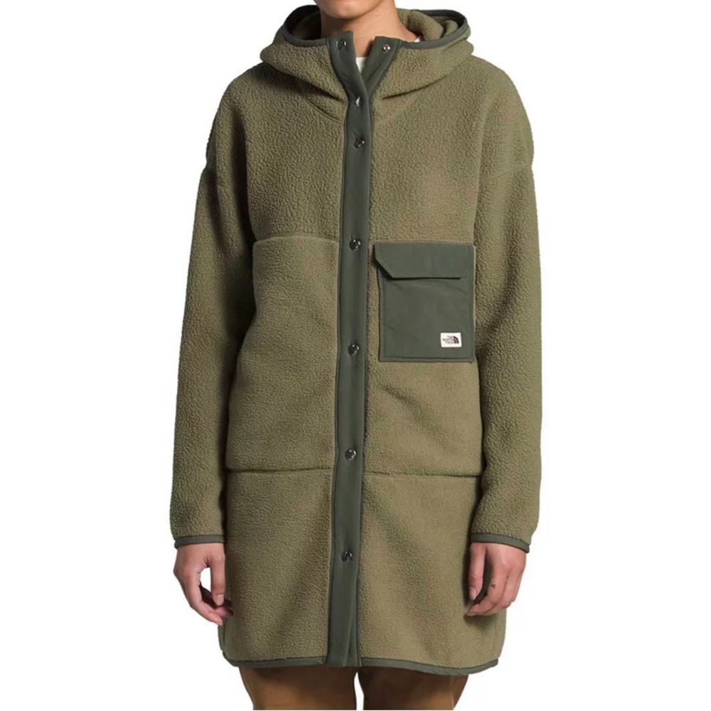 The North Face Olive Hooded Fleece Jacket